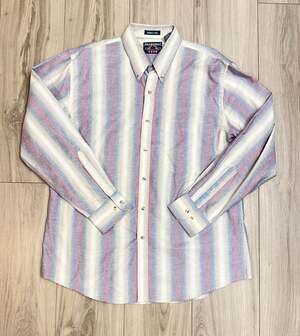 Manhattan Club Vintage Striped Button Down Shirt L